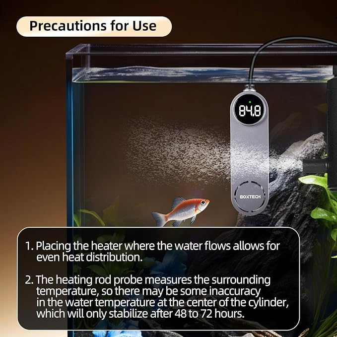 UPETTOOLS Submersible Aquarium Heater with Digital Thermostat, Adjustable Temperature Fish Tank Heater for 20-70 Gallon Tanks, Overheat and Dry Burn Protection, for Freshwater and Saltwater Aquariums