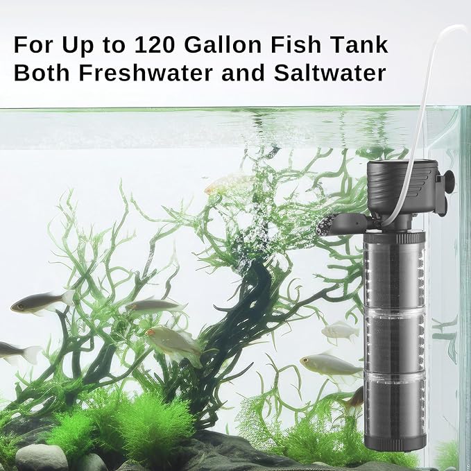 SainSmart XpertMatic Aquarium Filter for 70-120 Gallon Tank +Aquarium Air Pump Dual Outlet
