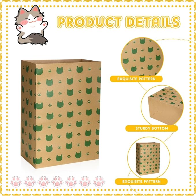 Feifeiya 20 Count Cat Paper Bags Cat Toys Hideout for Cats & Kittens, Fun & Engaging Play Tunnel Toy Bag Collapsible Tunnel Pet Paper House, Brown