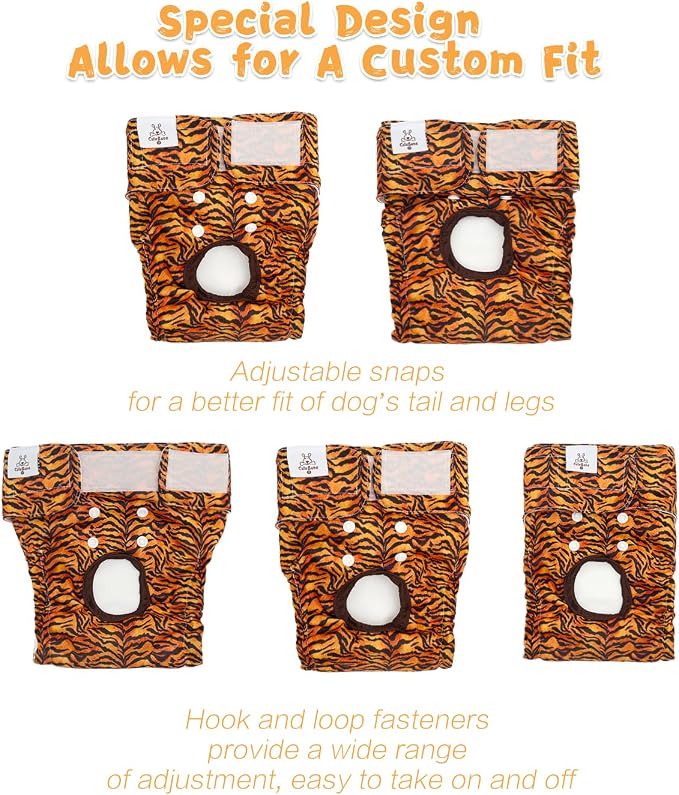 CuteBone Washable Female Dog Diapers 4 Pack Reusable Doggie Heat Diapers for Period FMG11XL