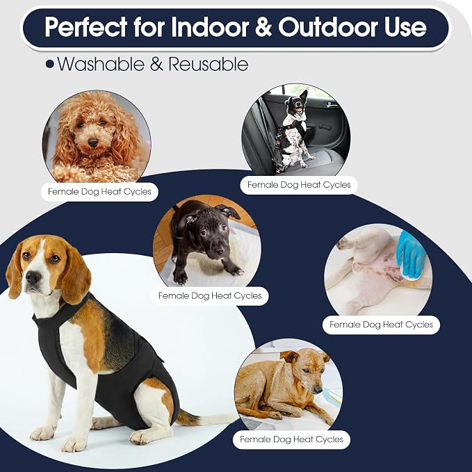 IECOii Washable Dog Diapers Female with Suspenders,Escape-Proof Dog Period Diaper for Heat, Incontinence & Potty Training,Anti-Harassment Pet Period Underwear, Home Carpet Accident Protection, XL