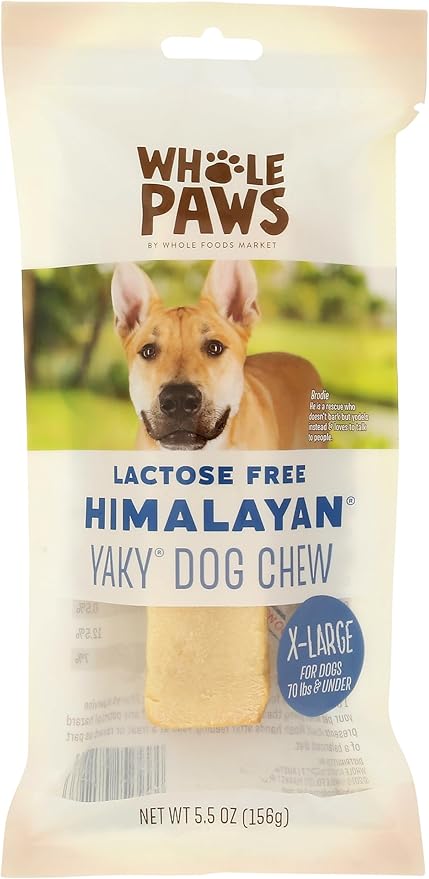 Whole Paws, Himalayan Yaky Dog Chew, Lactose & Grain Free, X-Large (For Dogs 70 lbs & Under), 5.5 Ounce