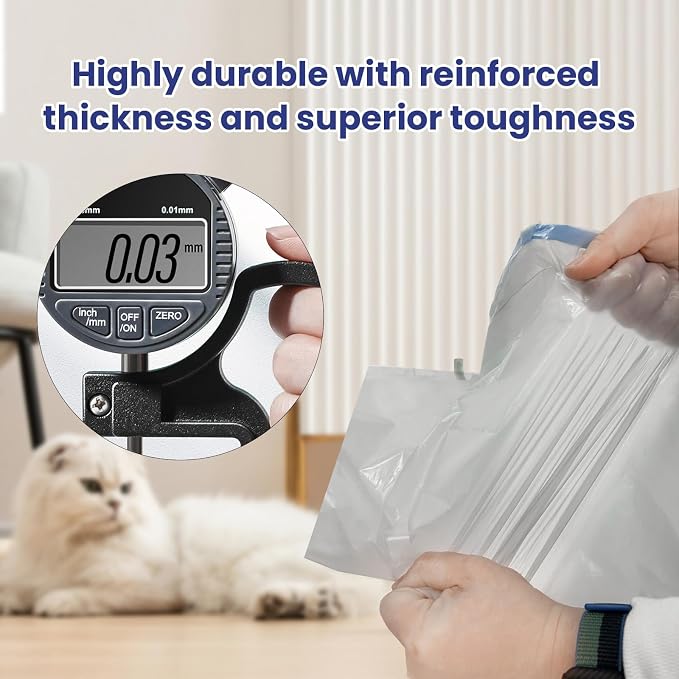 80 Count Cat Litter Liner Bags Compatible with Neakasa and PetPivot AutoScooper 11 Open-Top Pet Automatic Self Cleaning Cat Litter Box, Waste Bags, 27"x13"Heavy Duty Replacement Trash Bags