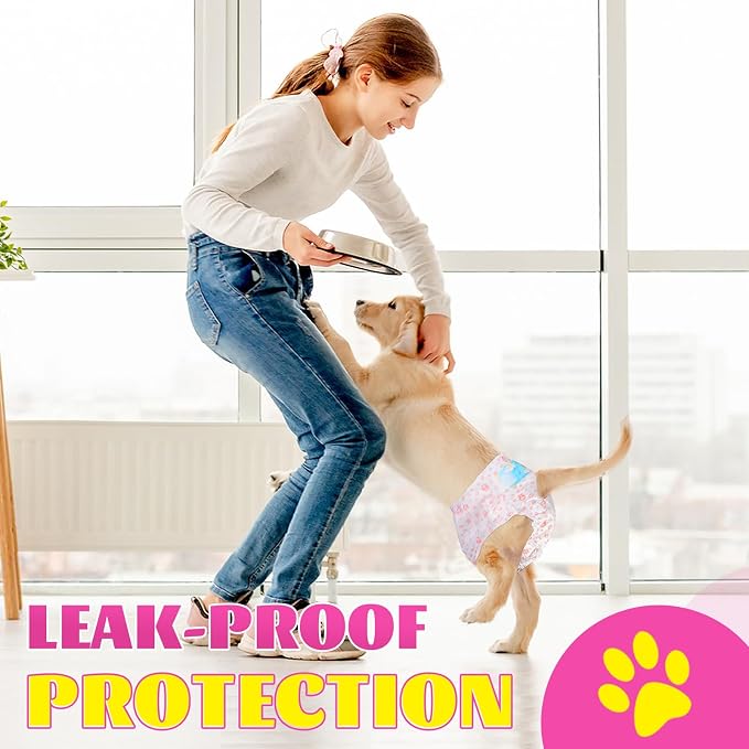 XPCARE 40 Count Disposable Female Dog Diapers, Super Absorbent, Leak Proof, Dog Diapers,Dog Period Diaper Female, for Incontinence, Estrus Female Dogs (Large)
