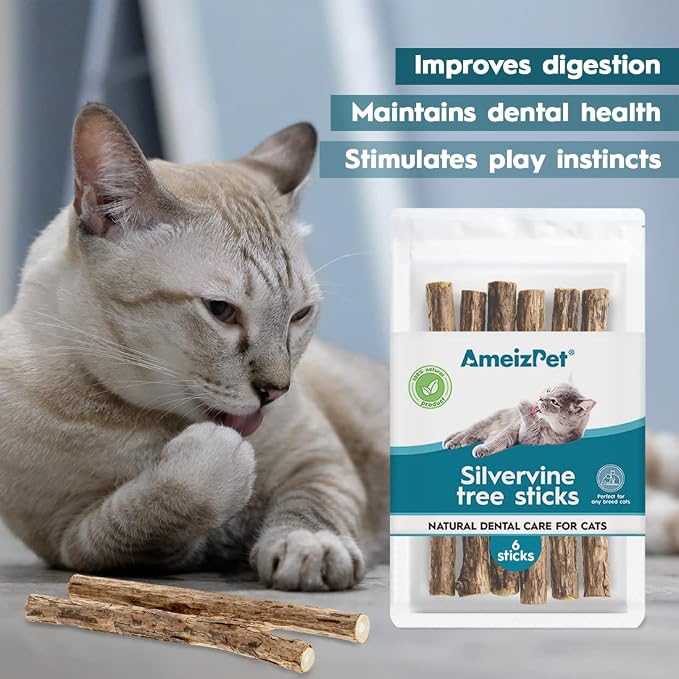 AmeizPet Silvervine Sticks for Cats 6 pcs & 12 pcs Packages