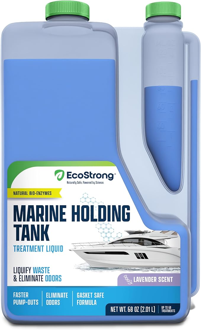 Eco Strong Marine Holding Tank Treatment | Powerful Enzymatic Black Water Digesting Liquid - Eliminates Tank Odor and Breaks Down Waste (68 oz)