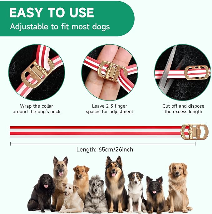 Flea Collar for Dogs, 4 Pack Flea and Tick Prevention for Dogs, 32 Months Dog Flea and Tick Treatment, Adjustable Dog Flea Collars, Waterproof Dog Flea Treatment Collar, Flea Treatment for Dogs