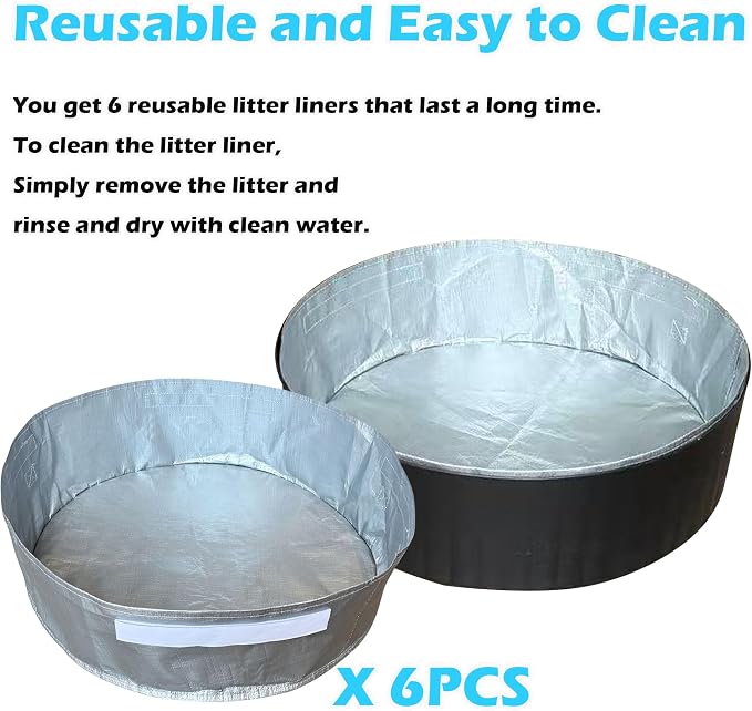 Cat Litter Box Liners for Hidden Plant Litter Box with Carrying Handles, Waterproof and Leak Proof (6 Pack)