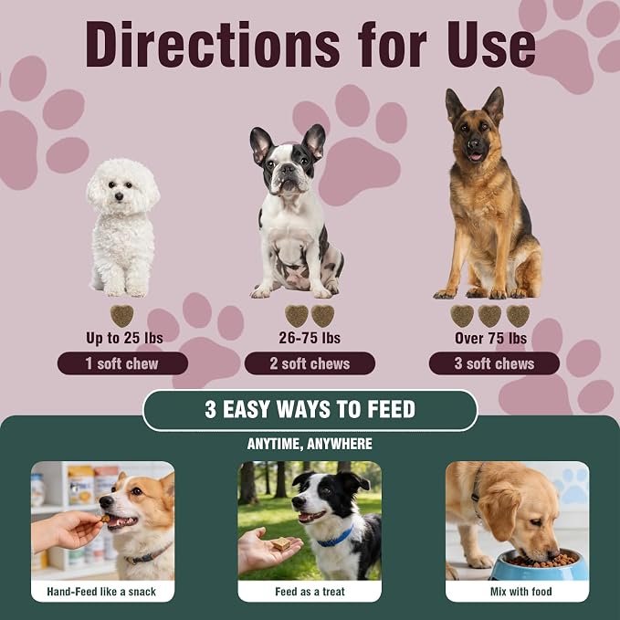 Probiotic for Dogs & Calming Chews for Dogs Bundle, 400 Ct Dog Probiotic Supports Digestive Health & Immunity, Dog Calming Treats for Anxiety Relief, Stress, Thunder, Barking