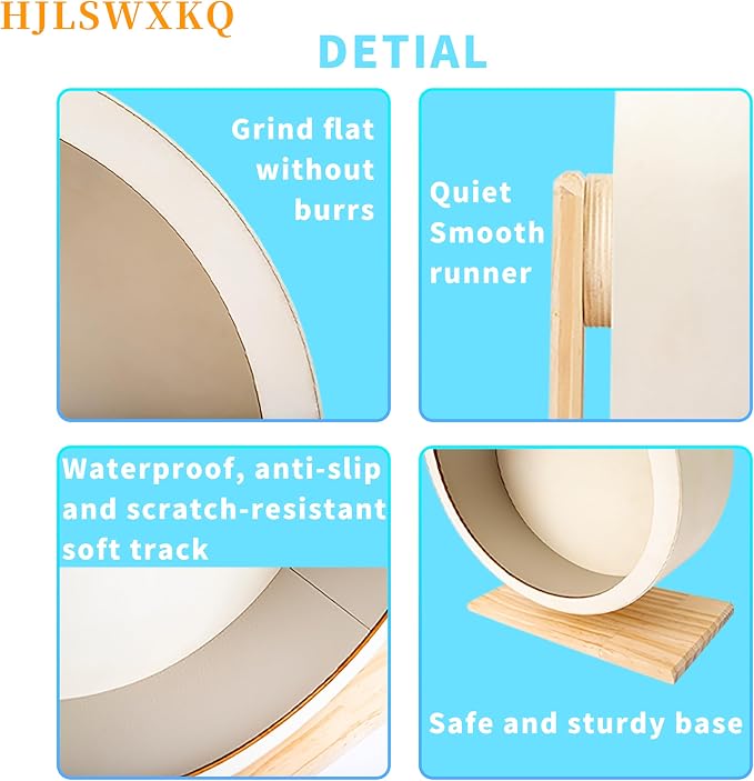 12 in Large Silent Exercise Hamster Wheel – Wooden Hamster Wheel with Removable Washable Track, Quiet Wheel for Gerbils, Mouse, Syrian Hamster,Hedgehog