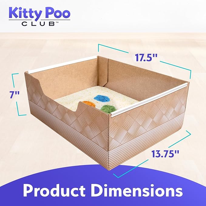 Kitty Poo Club Disposable Cat Litter Box 2-Pack with 2 Bags Ultra-Absorbent Silica Crystal Litter, Patented Leak-Proof Design, 30-Day System, Low Dust, Perfect for Travel and Multi-Cat Homes