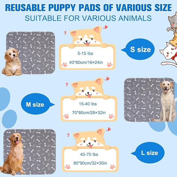 2 Pack Puppy Pads with Pheromones,Washable Puppy Pads for Dogs,Leak-Proof & Anti-Slip,Reusable Absorbent Dog Training Pad for for Playpen,Whelping Box,Potty Training (31.5" × 35.4")