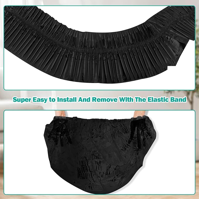 Trash Bags Compatible with Popur X5 Litter Box - with Elastic Band, Thickened Design for Popur X5 Self-Cleaning Cat Litter Box/Home Trash Bags -Black (50 Pcs)