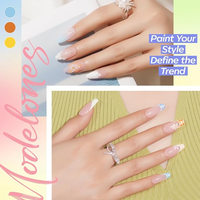 Modelones 32 PCS Gel Nail Polish Set, 28 Colors Summer Gel Polish with No Wipe Base Coat, Glitter & Glossy & Matte Top Coat Nude Pink Blue Purple Green Black Brown Gray LED Nail Art kit Salon DIY Gift