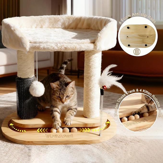 Small Cat Tree Tower Cat Scratching Post for Indoor Kittens