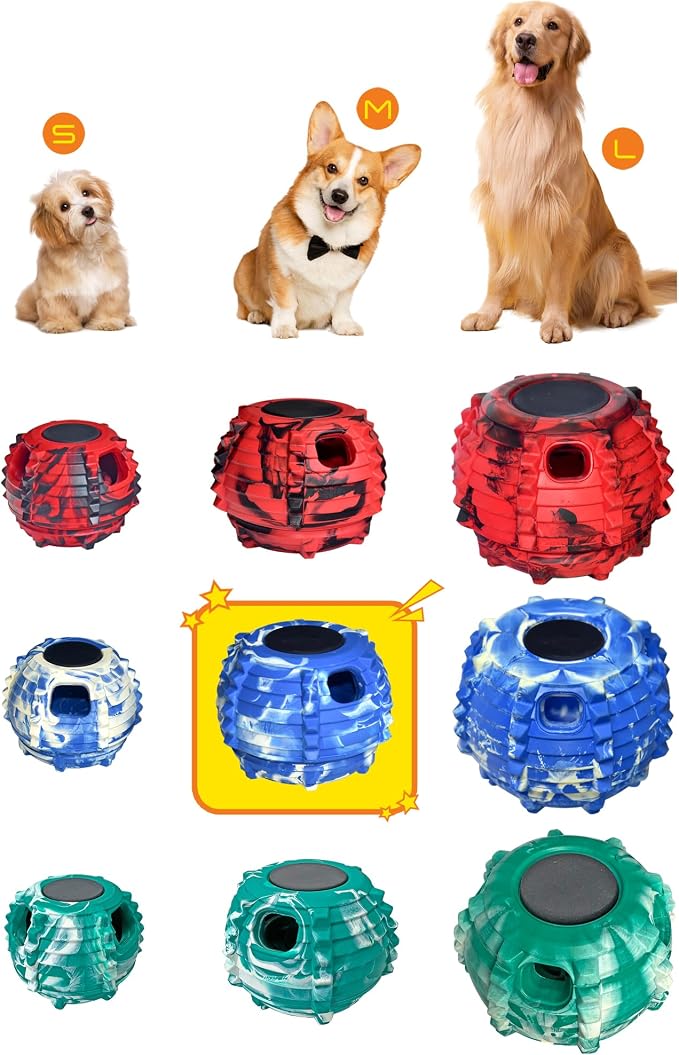 XHX Long-Lasting Interactive Dog Toy Safe for Medium and Large Dogs 25-75 lbs(Blue and White, Medium)