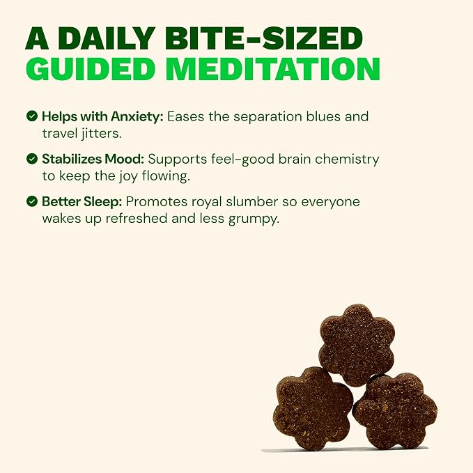 Get Joy Calming Chews Anxiety Supplement for Dogs, Vet Recommended Soft Daily Relaxation & Stress Relief Support with Valerian Root & Chamomile, Made in USA - 90 Count