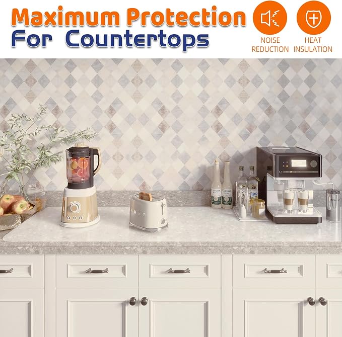 Warome Silicone Mat, 78.7”x 23.6” Heat Resistant Mats for Countertop, Extra Large Kitchen Counter Protector, Cuttable Counter Mat for Crafts- White Translucent