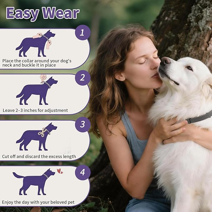 Wiiks&Wooks Flea and Tick Collar for Dogs, 5 Packs Flea Collar for Dogs for 40 Months Protection, Waterproof & Adjustable Flea and tick Prevention Collar for Small Medium Large Dogs & Puppies, Grey