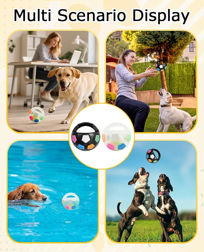 2PCS Dog Soccer Ball Toy with Handles, Calming Kettlebell Toys for Small Medium Large Dogs Playing