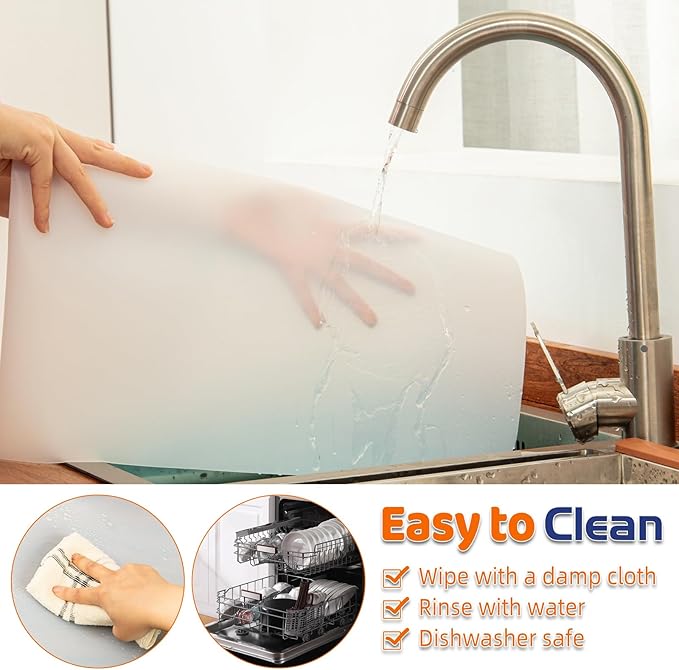 Warome Silicone Mat, 78.7”x 23.6” Heat Resistant Mats for Countertop, Extra Large Kitchen Counter Protector, Cuttable Counter Mat for Crafts- White Translucent