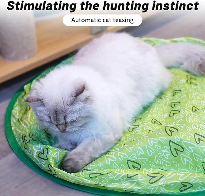 Interactive Mouse-Catching Cat Toy with Motion Sensor | Rechargeable Ball with Beep & LED Lights | Engaging Game for Indoor Cats, Reduces Boredom & Encourages Play (Green Single Layer)