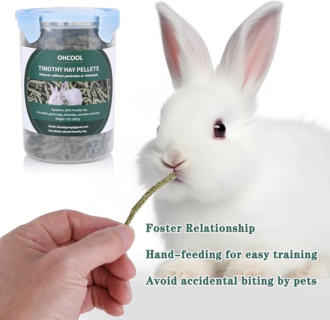 Timothy Hay 2.2 lbs and Timothy Hay Pellets 7 oz - for Rabbits Tortoise Guinea Pig