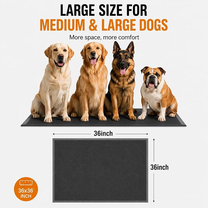 Bulubaky Charcoal Super Absorbency Puppy Pads, Activated Carbon Odor-Control XXXL 36"x36" Leak-Proof Pet Training Pee Pads, Disposable Potty Pads for Dogs Cats, Rabbits 45Counts
