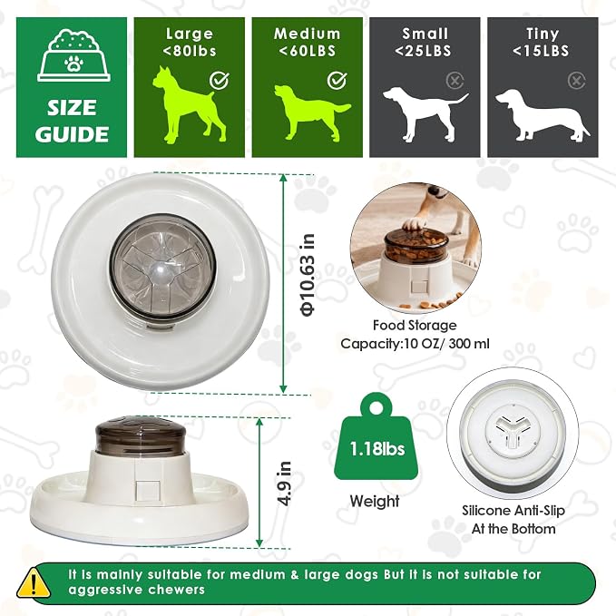 Interactive Dog Puzzle Toy for IQ Training & Brain Game, Treat Dispensing Slow Feeder to Aid Digestion, Enrichment Toys for Large/Mediun Dogs, Dishwasher Safe & Anti-Slip