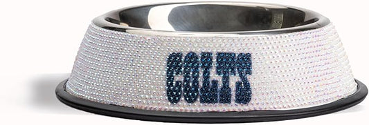 The Memory Company Officially Licensed Stainless Steel Pet Bowl, Premium Bling Team Logo Dog & Cat Food & Water Dish, Non-Slip Rubber Base, for Large/Small Breeds