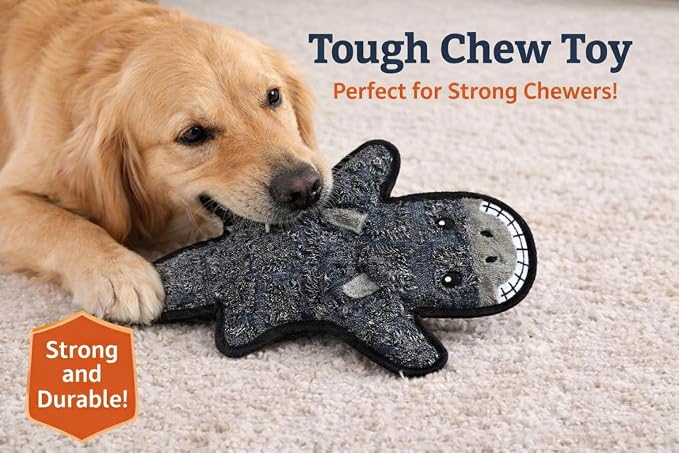 Jalousie 5 Pack Ultra Tough No Stuffing Squeaky Dog Toys for Large Dogs No Mess Interactive Durable Plush Chew Toy Indestructible Dog 6 Layers (5 Pack Ultra Tough Canvas Oxford, Large to XLarge)