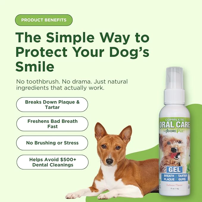 Adore Pet Complete Oral Care Gel for Dogs, Salmon, 4 oz