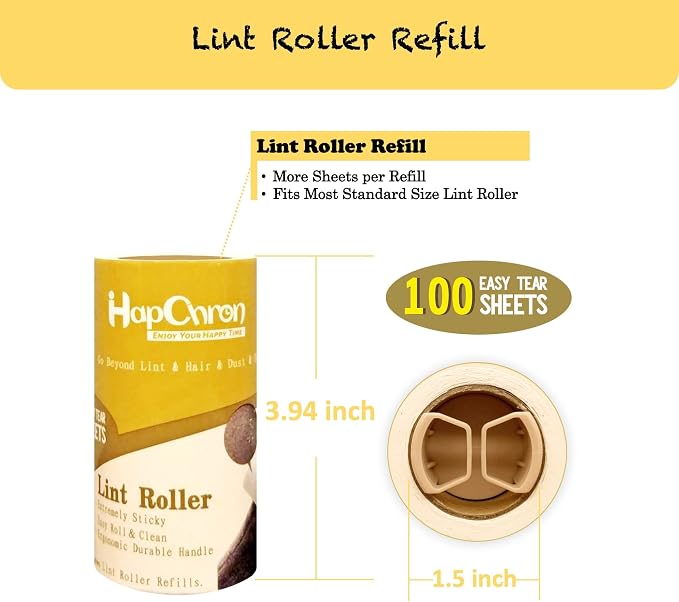 Extra Sticky Lint Roller Refills for Evercare Pet Hair Lint Rollers, 800 Easy Tear Sheets, Fits 4" Rollers (1 1/2" Core), Cat & Dog Hair Remover for Furniture Clothing & Cars(Pack of 8)