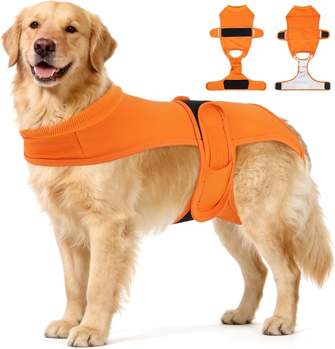 Dog Diapers for Female Dogs, Washable Reusable Female Dog Diapers, Leak Proof Doggie Underwear Sanitary Pants for Heat Cycle, Incontinence and Puppy Training, Adjustable Belly Bands - Orange XL