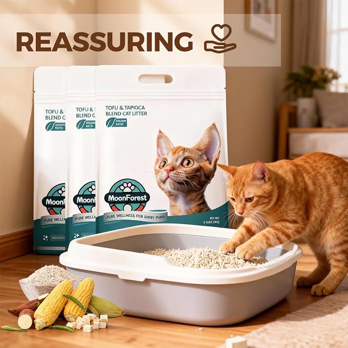 Tofu Cat Litter, Clumping, Low Dust, Natural Odor Control (5.5lb×3bags)
