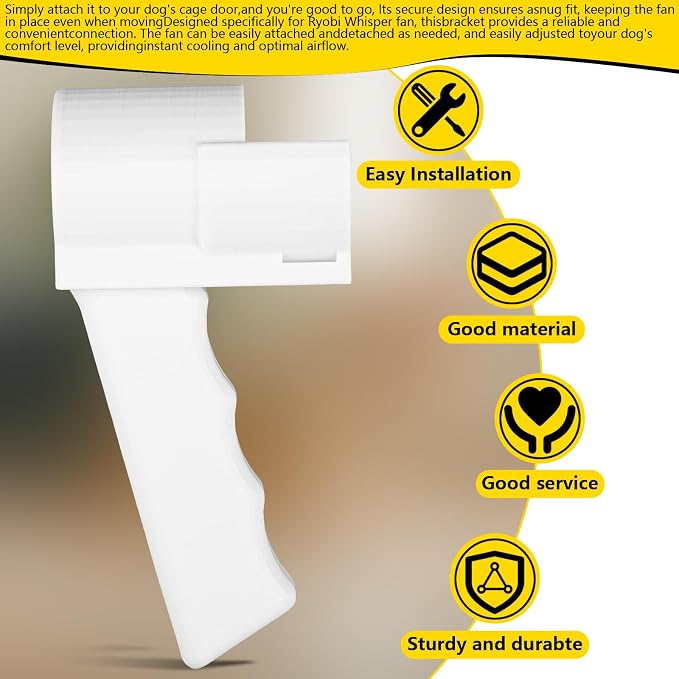 Grip Dryer Handle for Dogs V3, Lightweight Holder for High Velocity Dog, Enhanced Comfort & Control for Pet Grooming Dryers (White)