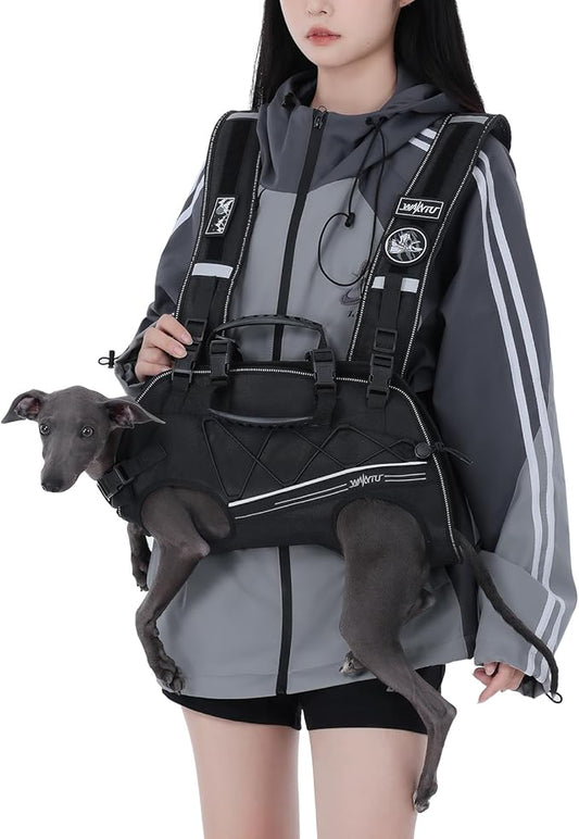 Wakytu Dog Lift Harness for Small Dogs,Dog Backpack Carrier,Adjustable Padded Breathable Straps for Dogs, Disabled, Joint Injuries, Arthritis,XL(24-35LBS)