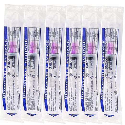 100 Pack 3ml Lab Sample Syringe with 18Gauge 1.5 Inch Liquid Measuring Refilling Tool, Individual Package