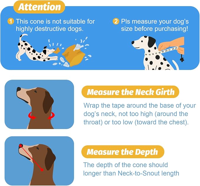 Dog Cone Collar After Surgery to Stop Licking: Soft Grid Recovery Collar with Detachable Pad, Elizabeth Cone Alternative for Large Medium, Small Dogs, Normal Eating and Drinking,S,Jet Black