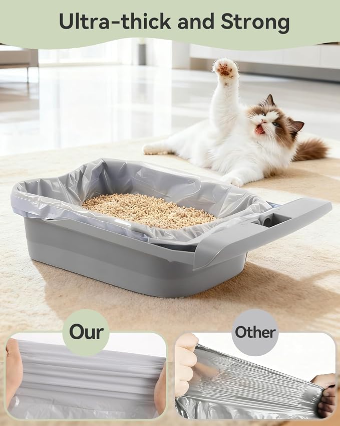 80 Count Automatic Cat Litter Box Bags Compatible with Petpivot Autoscooper 11/12 NeakasaM1 Open-Top Self-Cleaning Cat Litter Boxes, Leak-Proof Drawstring Trash Bags Replacement,27" x13",Holds 23 lbs
