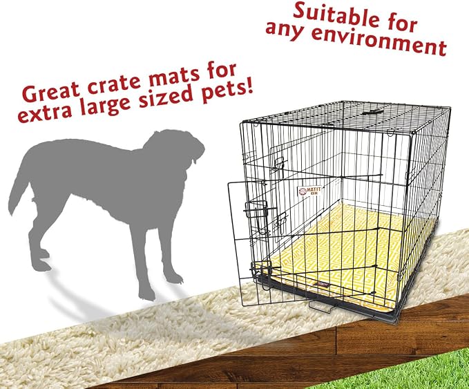 48" Towers Citrus Yellow Crate Dog Bed Mat By Majestic Pet Products