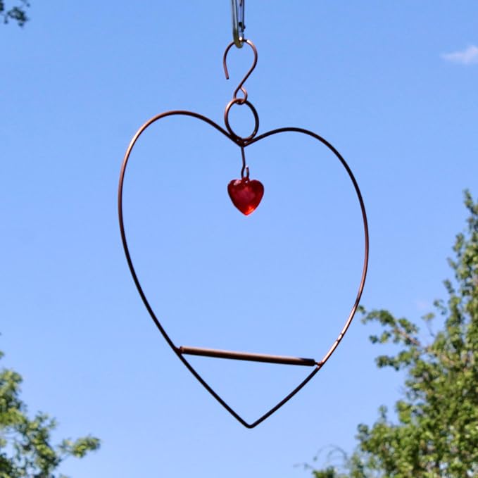Songbird Essentials Hummingbird Swing - Tweet Heart Birdie Swing - Copper Color Hummingbird Perch