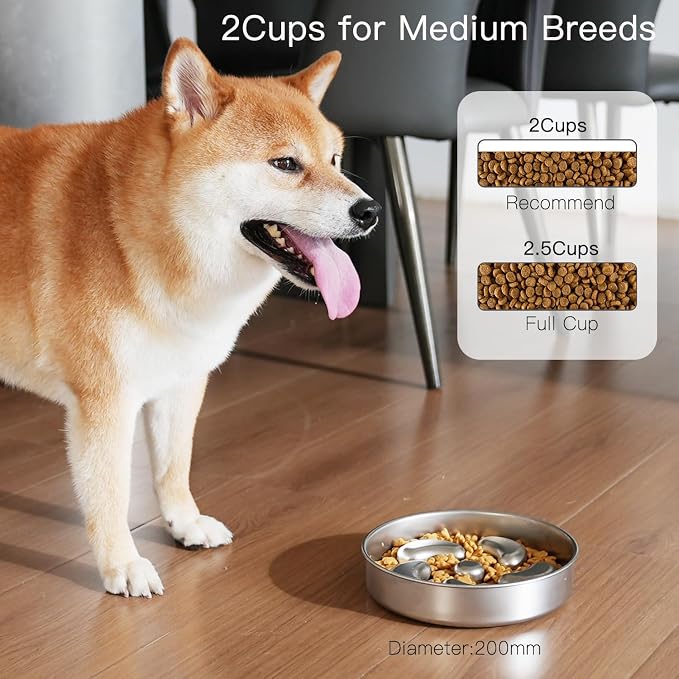 2pcs Stainless Steel Lick Mats + 2Cups Slow Feeder
