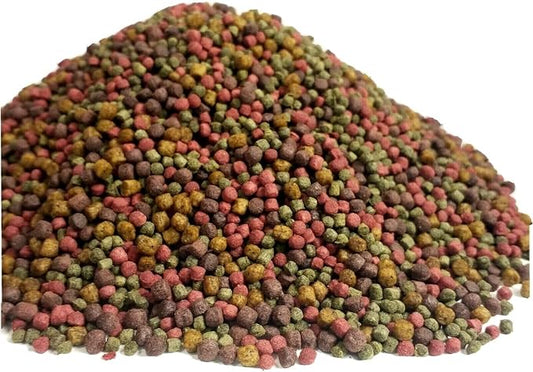 3 mm - 1/8" 4-Type Ultra Mix, High Protein Floating Pellets for Discus, Cichlids, Koifish & Pond Fish, All Aquarium Tropical Fish - 12-lbs