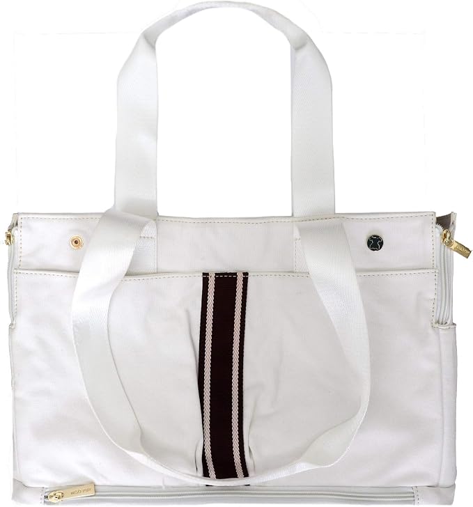 Shell Tote (Shell Tote ONLY for USE with Base PET Carrier, Stripe Canvas- White/Brown)