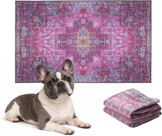 Lovewag Pets Washable Dog Pee Pads, 16" x 24", Waterproof, Non-Slip, Super Absorbent, Reusable Machine-Washable, 2-Pack (Mystic Fuchsia)