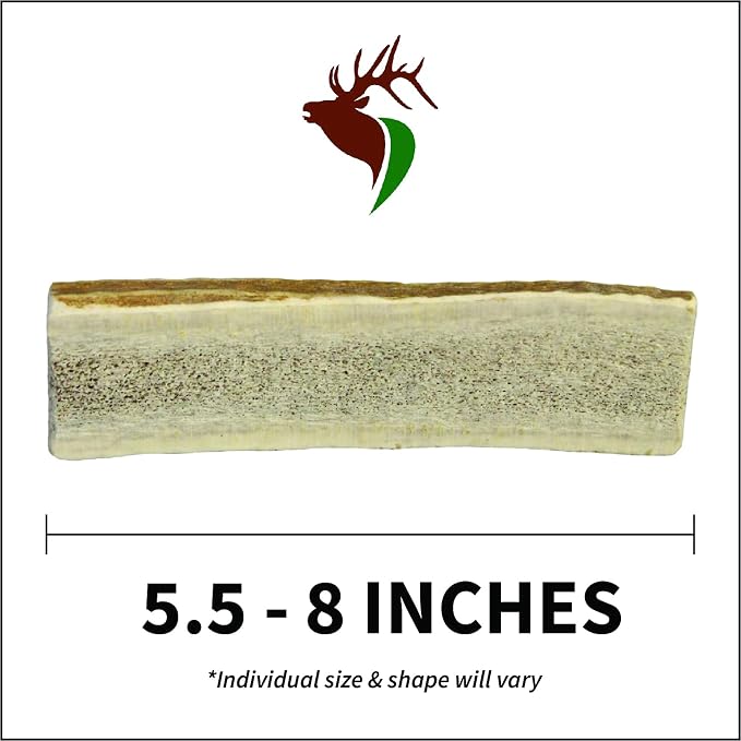 Elkhorn Premium Chews - Medium Split Single Pack (for 20-40 lb Dogs and Puppies) Premium Grade Elk Antler for Dogs (1 Piece) Sourced in the USA