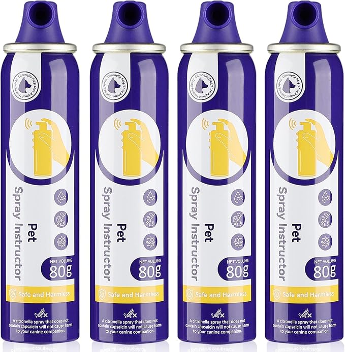 Dog Corrector Spray, 80ml 4 Pack Dog Trainer Spray to Dogs from Stopping Unwanted Behaviors Pet Trainer Spray, Barking, Jumping, Stealing Food, Safe, Humane & Effective