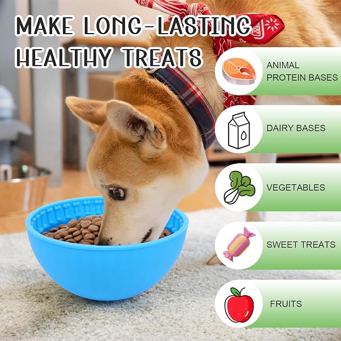 4 Pcs Dog Enrichment Lick Bowls Silicone Freeze Bowls Interactive Cat Licking Mats Slow Feeders for Cat Pet Oral Health for Boredom Anxiety Relief, Calming