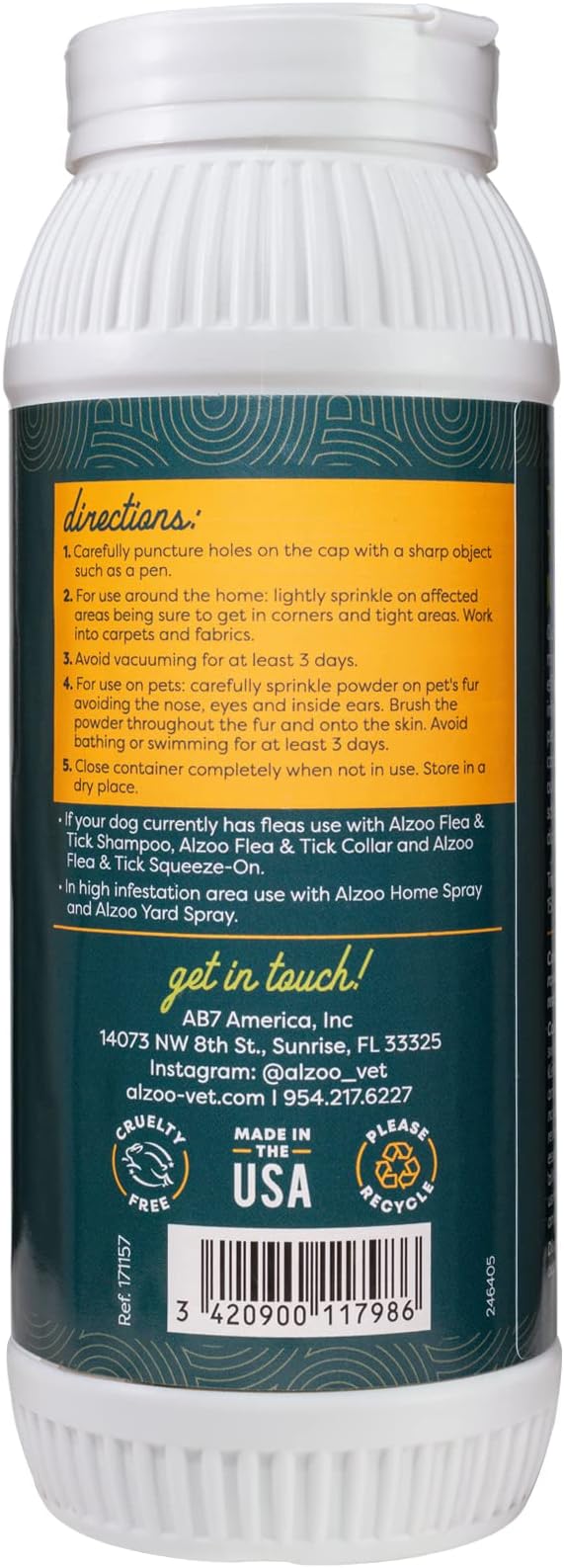 ALZOO Flea & Tick Cat Collar and Flea & Tick G+ Powder, 100% Plant-Based Active Ingredients